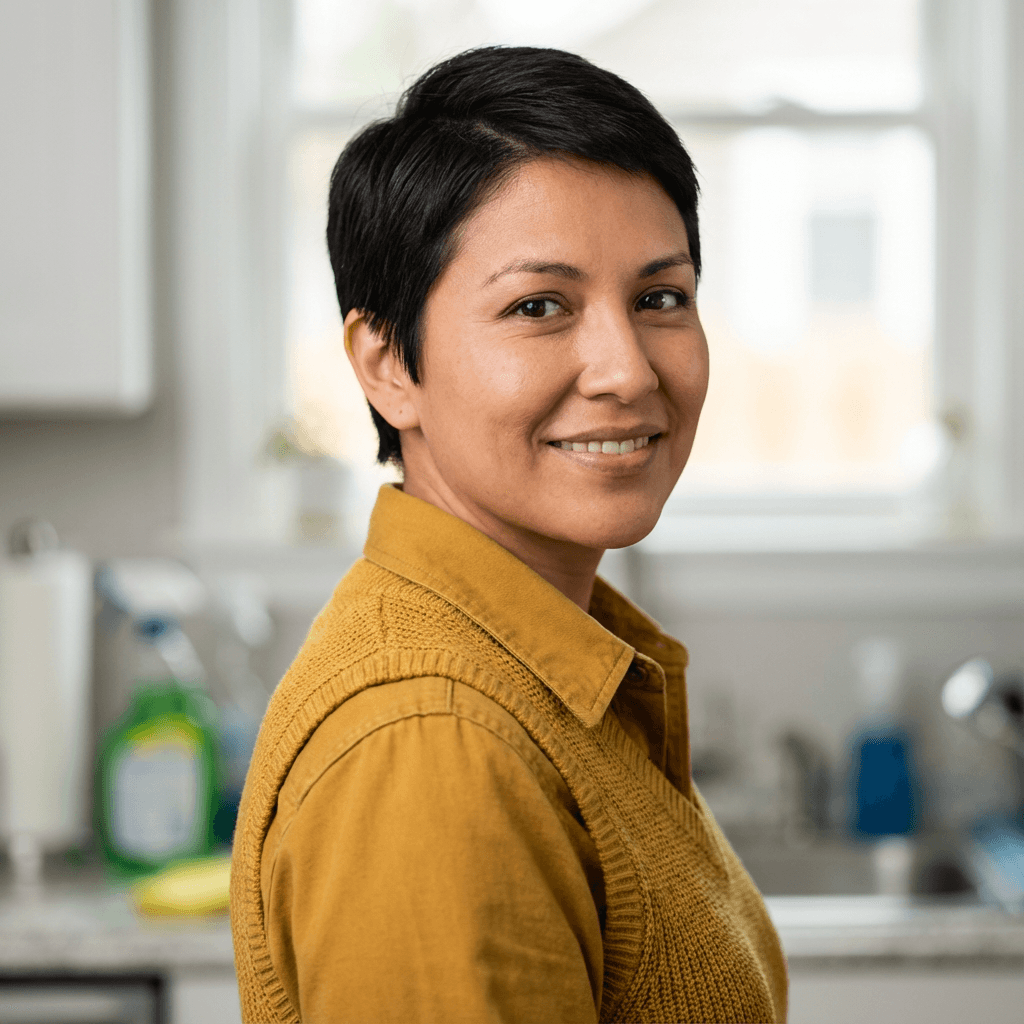 Female beauty consultation client in her mid 40s