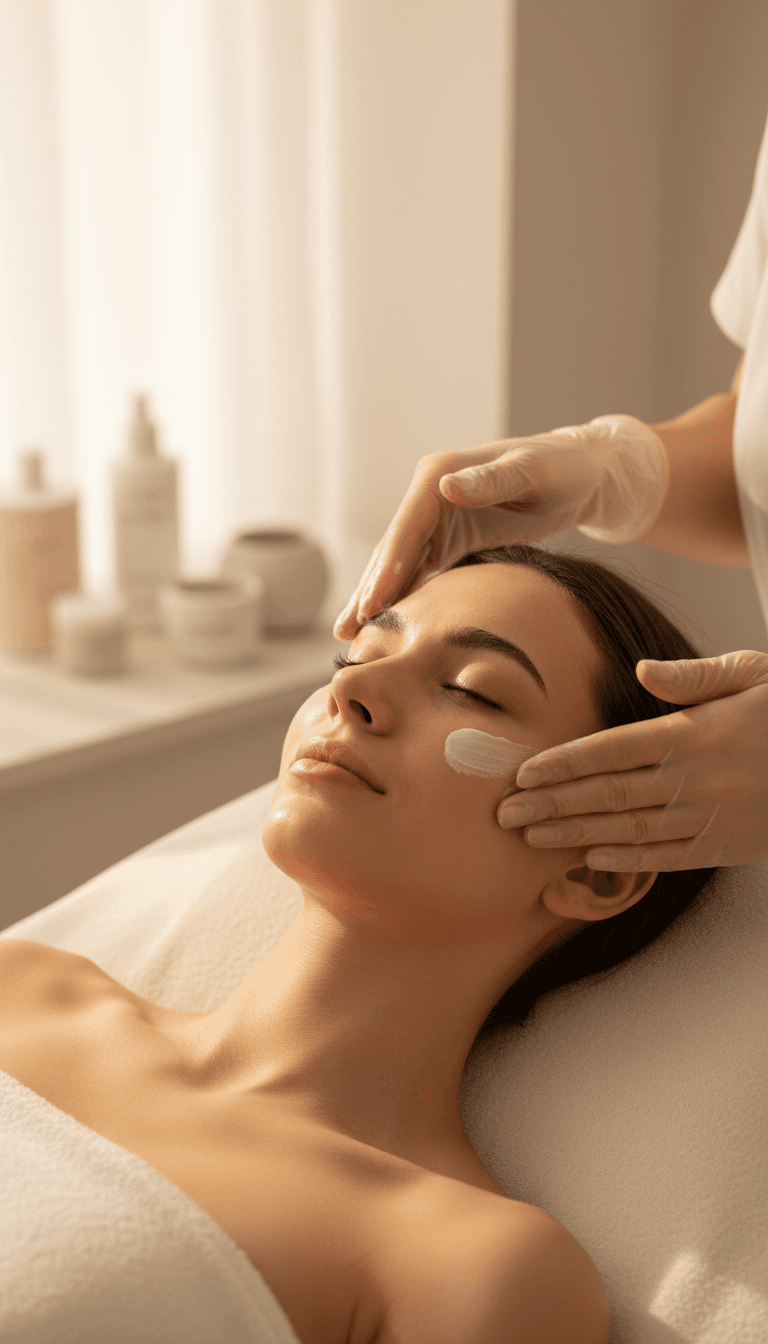 Client receiving a calm, personalized facial at Maison Elara Beauty studio in Toronto