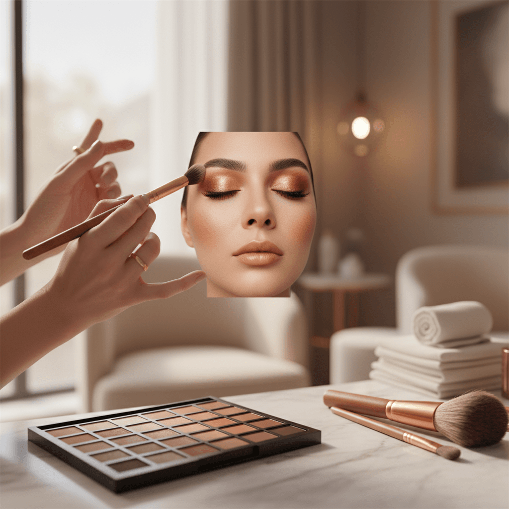 Esthetician applying skincare product to a client's face in a serene studio setting