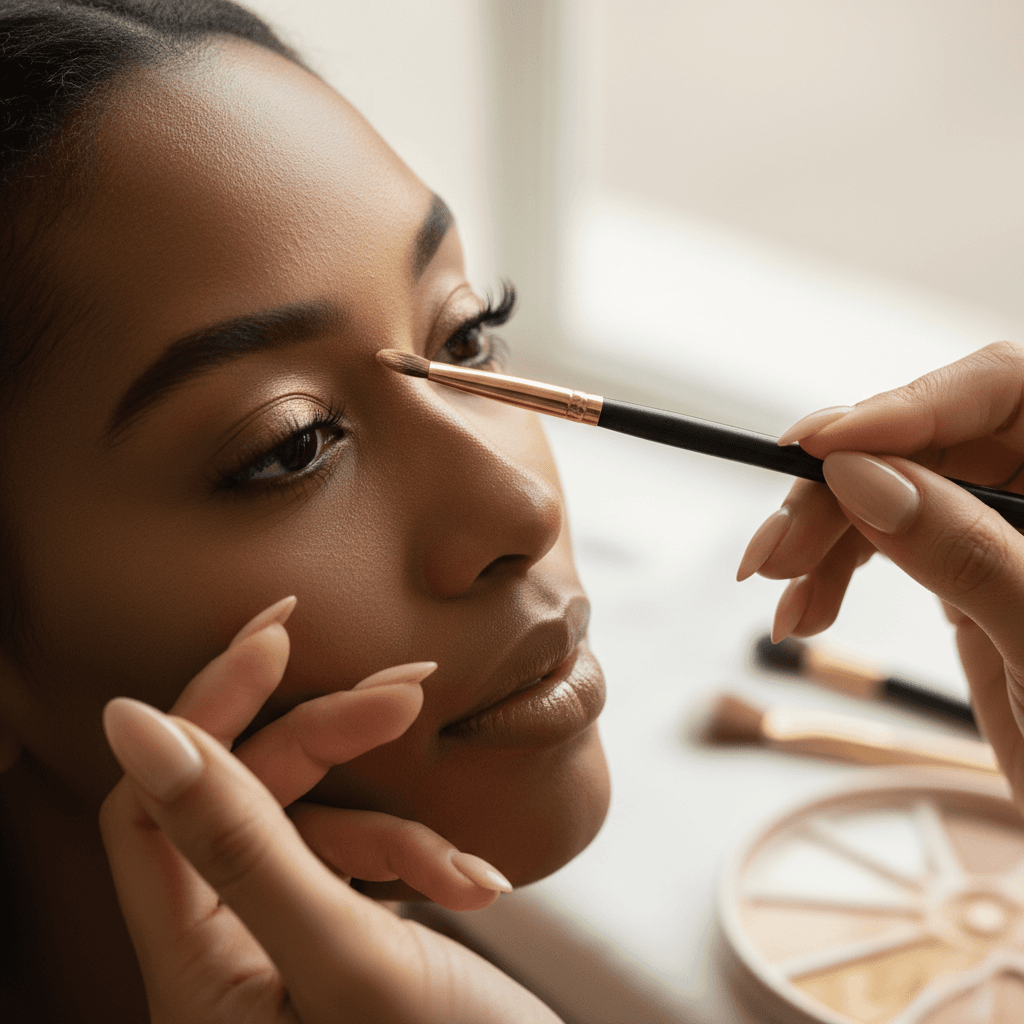 Eyeshadow blending in neutral tones